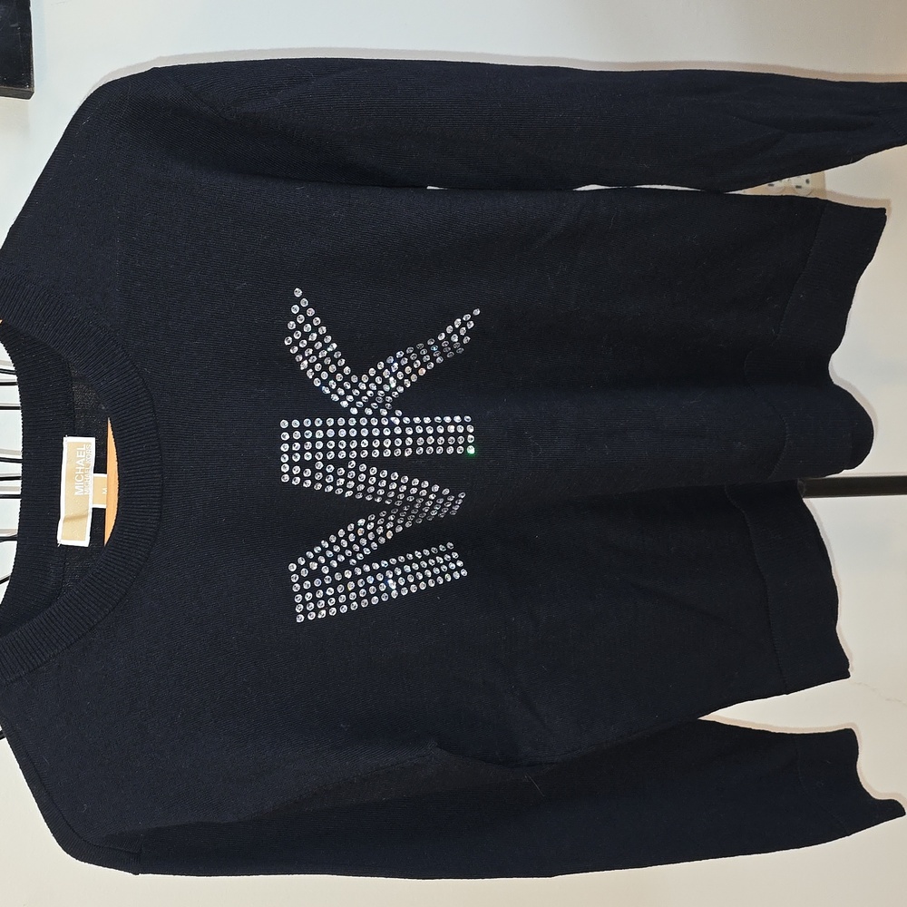 Michael Kors Black Women's Sweater W/ Rhinstones Size Medium (Joni # 18)
